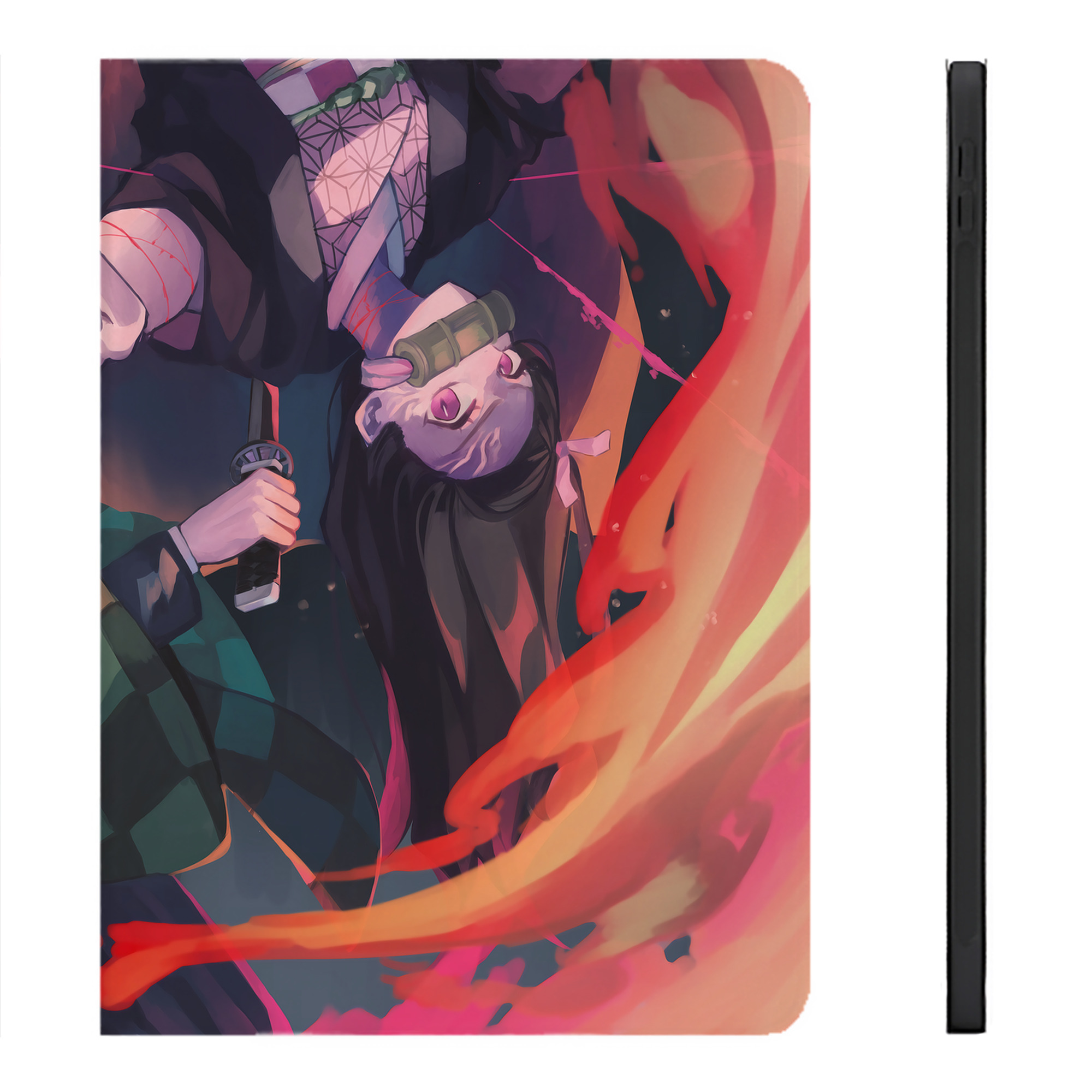 （画像用） 鬼滅の刃（きめつのやいば）竈門 炭治郎／かまど たんじろう Kamado Tanjirou IPadケース ペンホルダー付き ブックスタイルデザイン